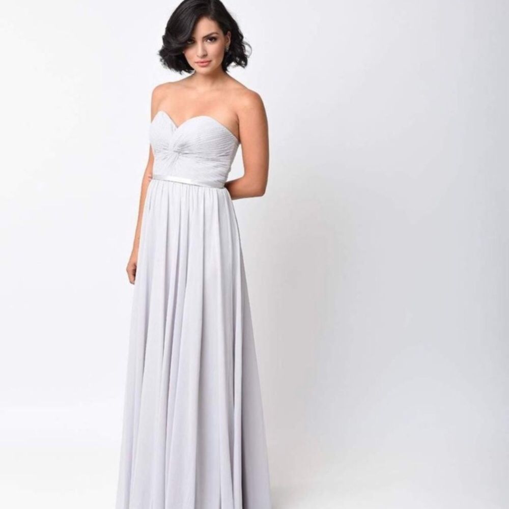 Silver Strapless Dress